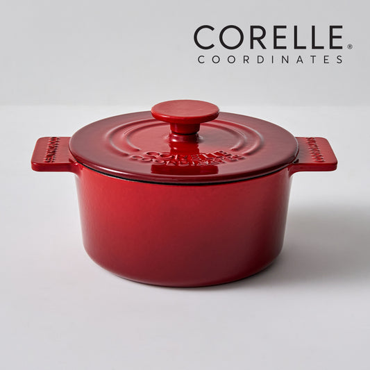CORELLE Ashley Cast Iron Nonstick Stew Pot (16cm) Red