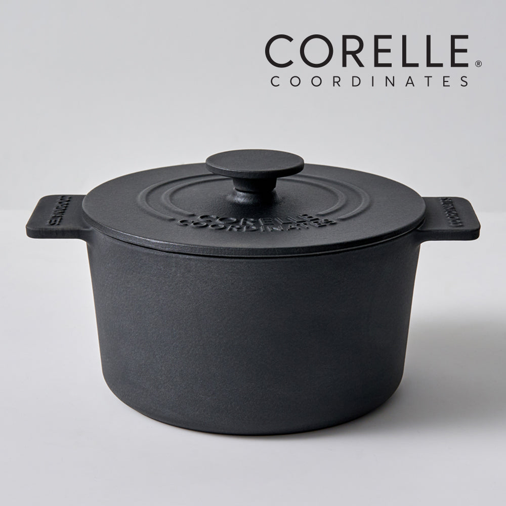 CORELLE Ashley Cast Iron Nonstick Stew Pot (18cm) Black