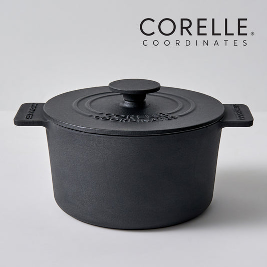 CORELLE Ashley Cast Iron Nonstick Stew Pot (18cm) Black