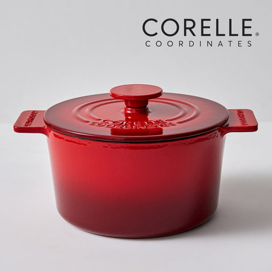 CORELLE Ashley Cast Iron Nonstick Stew Pot (18cm) Red