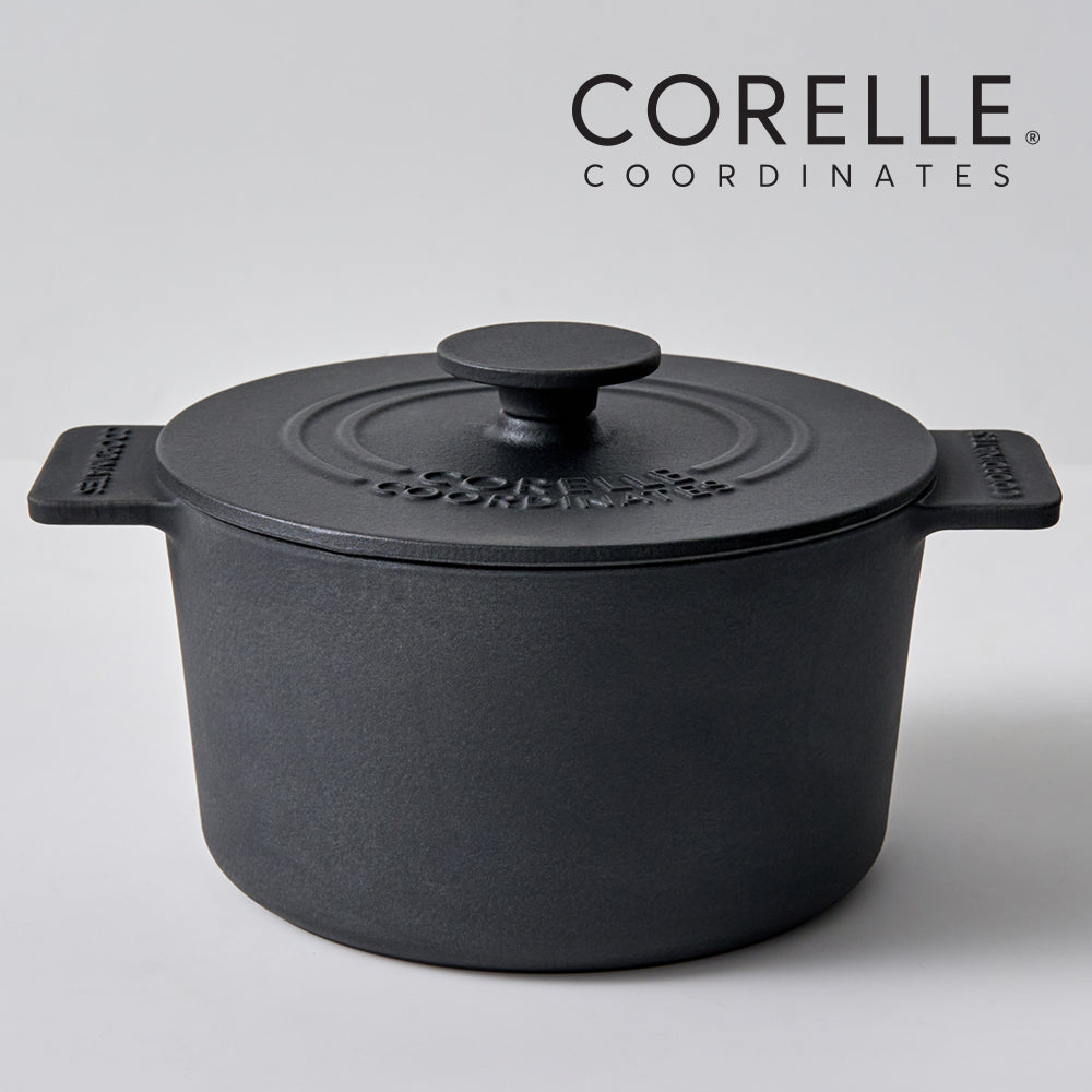 CORELLE Ashley Cast Iron Nonstick Stew Pot (20cm) Black