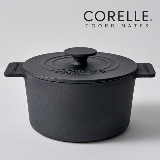 CORELLE Ashley Cast Iron Nonstick Stew Pot (20cm) Black