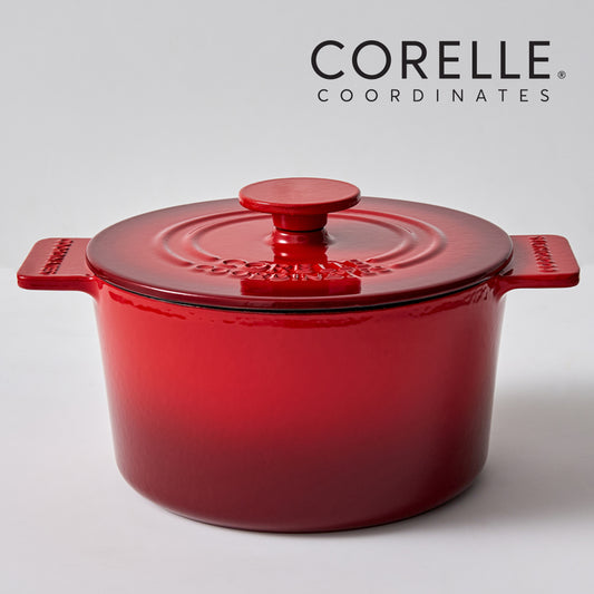 CORELLE Ashley Cast Iron Nonstick Stew Pot (20cm) Red