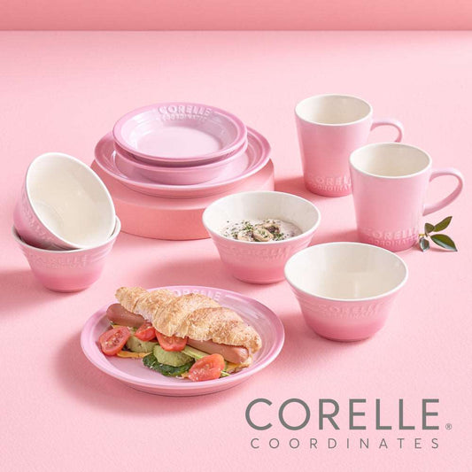 Corelle Breeze Stone Dinnerware 10p Dishwasher Oven Safe Pink