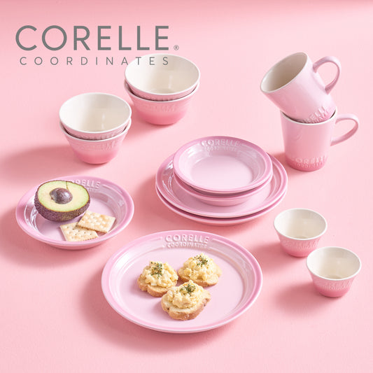 Corelle Breeze Stone Dinnerware 14p Dishwasher Oven Safe Pink