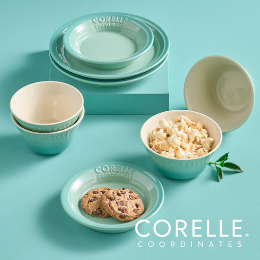 Corelle Breeze Stone Dinnerware 8p Dishwasher Oven Safe Green
