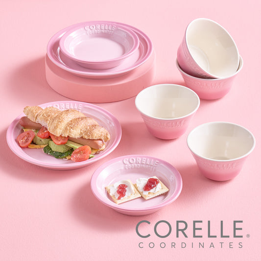 Corelle Breeze Stone Dinnerware 8p Dishwasher Oven Safe Pink