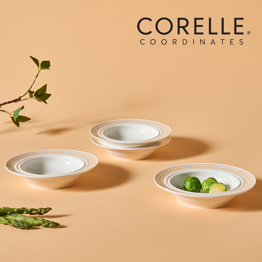 Corelle Rosemont Low Bowl 4pc 6.5" Dinner Set - Adamhnk