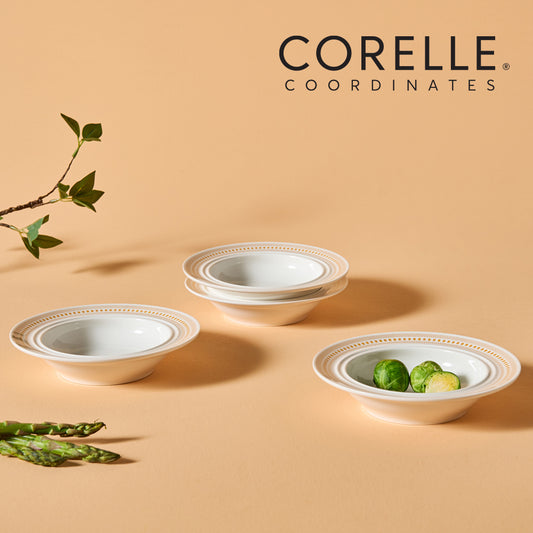 Corelle Rosemont Low Bowl 4pc 6.5" Dinner Set - Adamhnk