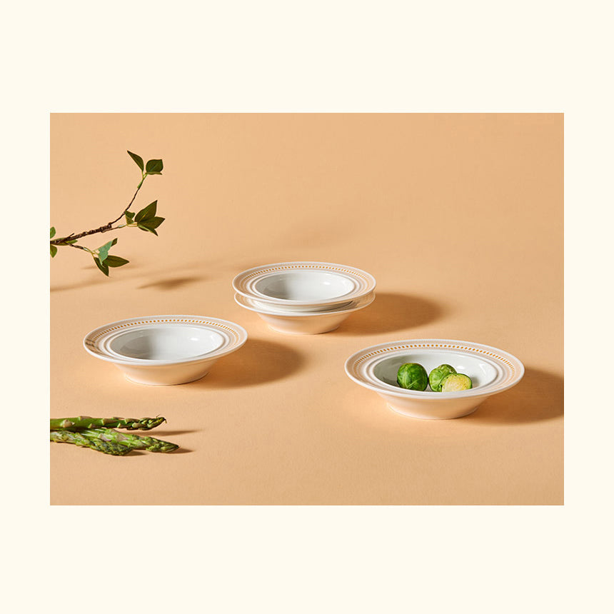 Corelle Rosemont Low Bowl 4pc 6.5" Dinner Set - Adamhnk
