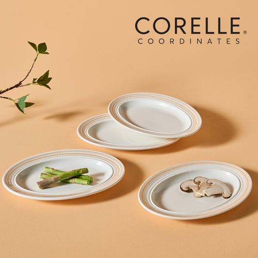 Corelle Rosemont Oval Plate 4pc Dinner Set - Adamhnk