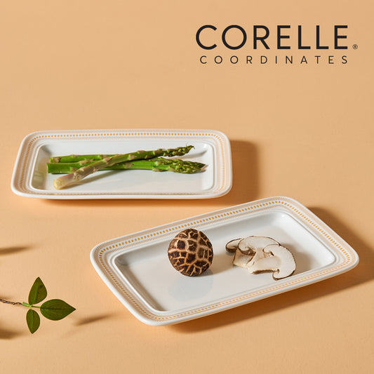 Corelle Rosemont Rectangular Plate 2pc Dinner Set - Adamhnk