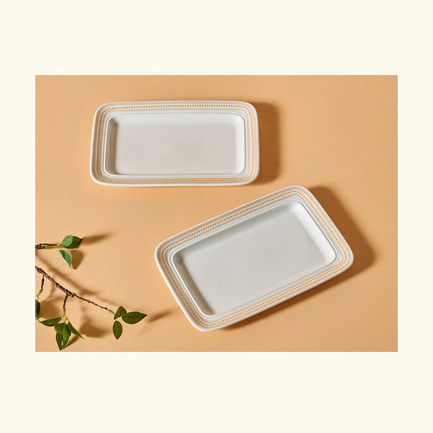 Corelle Rosemont Rectangular Plate 2pc Dinner Set - Adamhnk