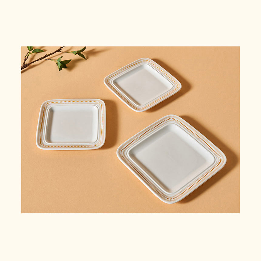 Corelle Rosemont Square Plate 3pc Dinner Set - Adamhnk