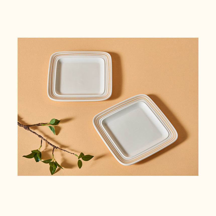 Corelle Rosemont Square Plate 2pc 8" Dinner Set - Adamhnk