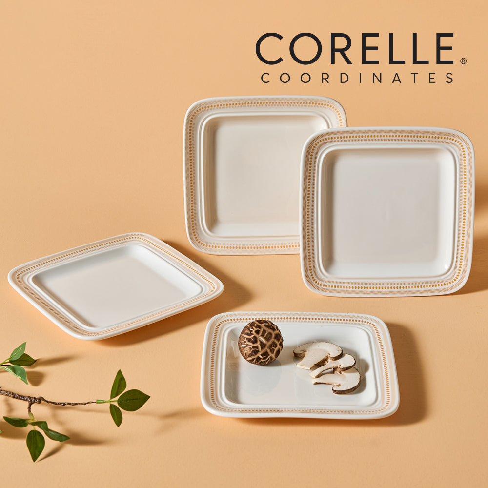 Corelle Rosemont Square Plate 4pc 8" Dinner Set - Adamhnk