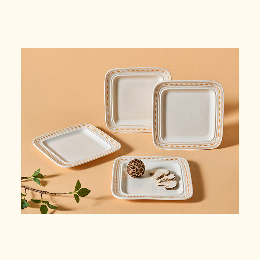 Corelle Rosemont Square Plate 4pc 8" Dinner Set - Adamhnk