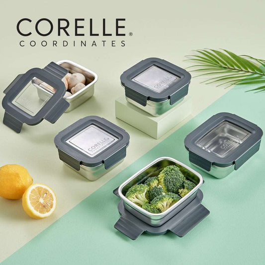 Corelle Airtight Stainless Steel Food Storage Container 5p Dishwasher Safe