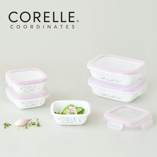 Corelle Monteverde San Jose Sealed Food Storage Container 5p Dishwasher Oven Safe White