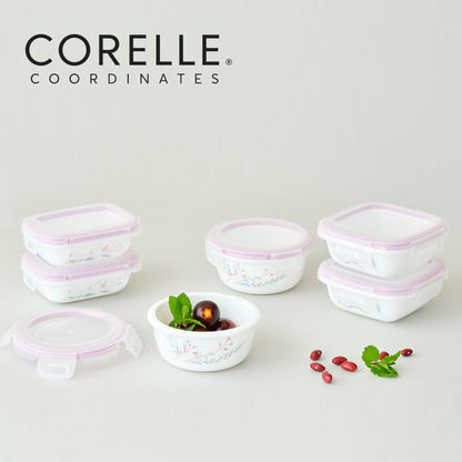 Corelle Monteverde San Jose Sealed Food Storage Container 6p Dishwasher Oven Safe White