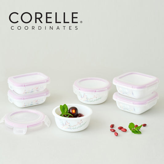 Corelle Monteverde San Jose Sealed Food Storage Container 6p Dishwasher Oven Safe White