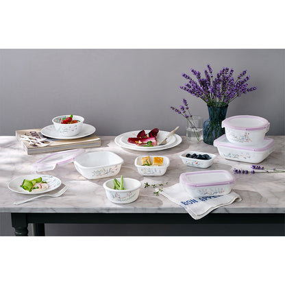 Corelle Monteverde San Jose Square Sealed Food Storage Container 2p (300ml) Dishwasher Oven Safe White