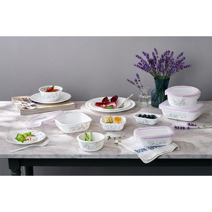 Corelle Monteverde San Jose Square Sealed Food Storage Container 2p (300ml) Dishwasher Oven Safe White