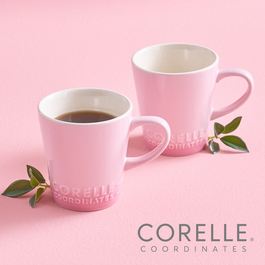 Corelle Breeze Stone Mug 2p (325ml) Dinnerware Dishwasher Oven Safe Pink