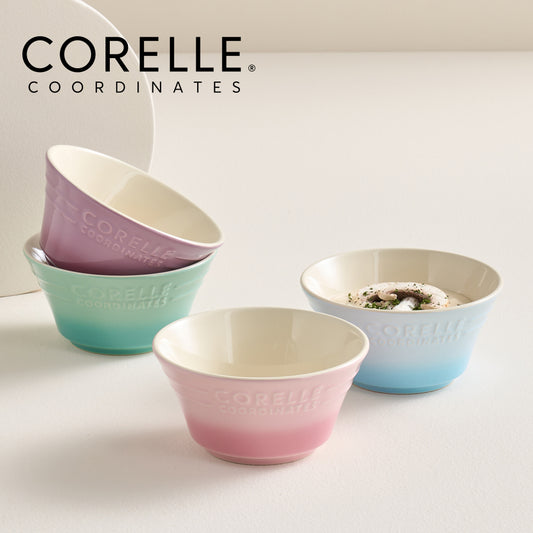 Corelle Breeze Stone Soup Bowl 4p Dinnerware Dishwasher Oven Safe 4 Color