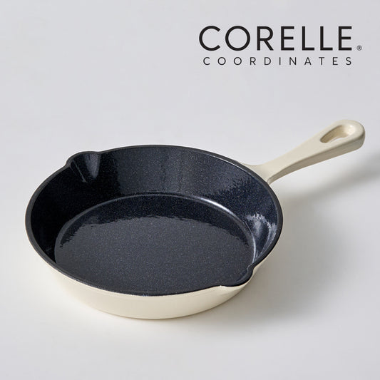 CORELLE Scarlet Cast Iron Nonstick Frying Pan (21cm) Ivory