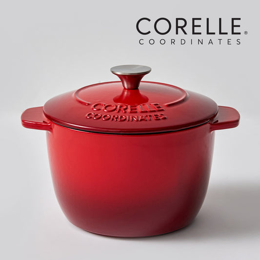 CORELLE Scarlet Cast Iron Nonstick Rice Cooker (1.75L) Red
