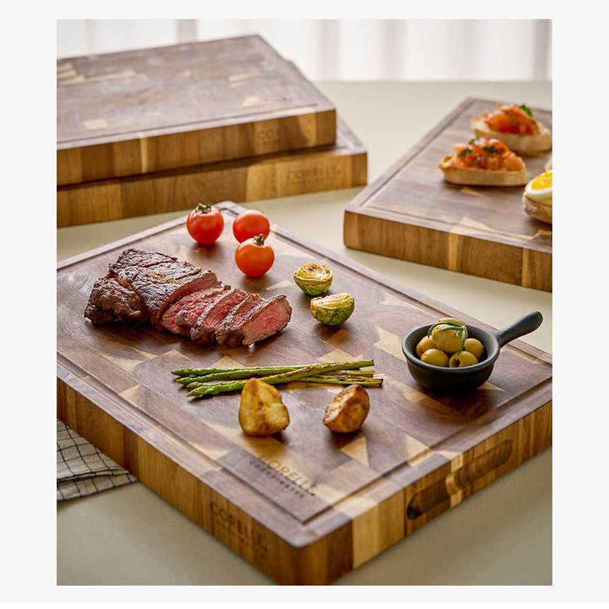 CORELLE Solid EndGrain Wooden Cutting Board Small - Adamhnk