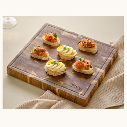 CORELLE Solid EndGrain Wooden Cutting Board Square - Adamhnk