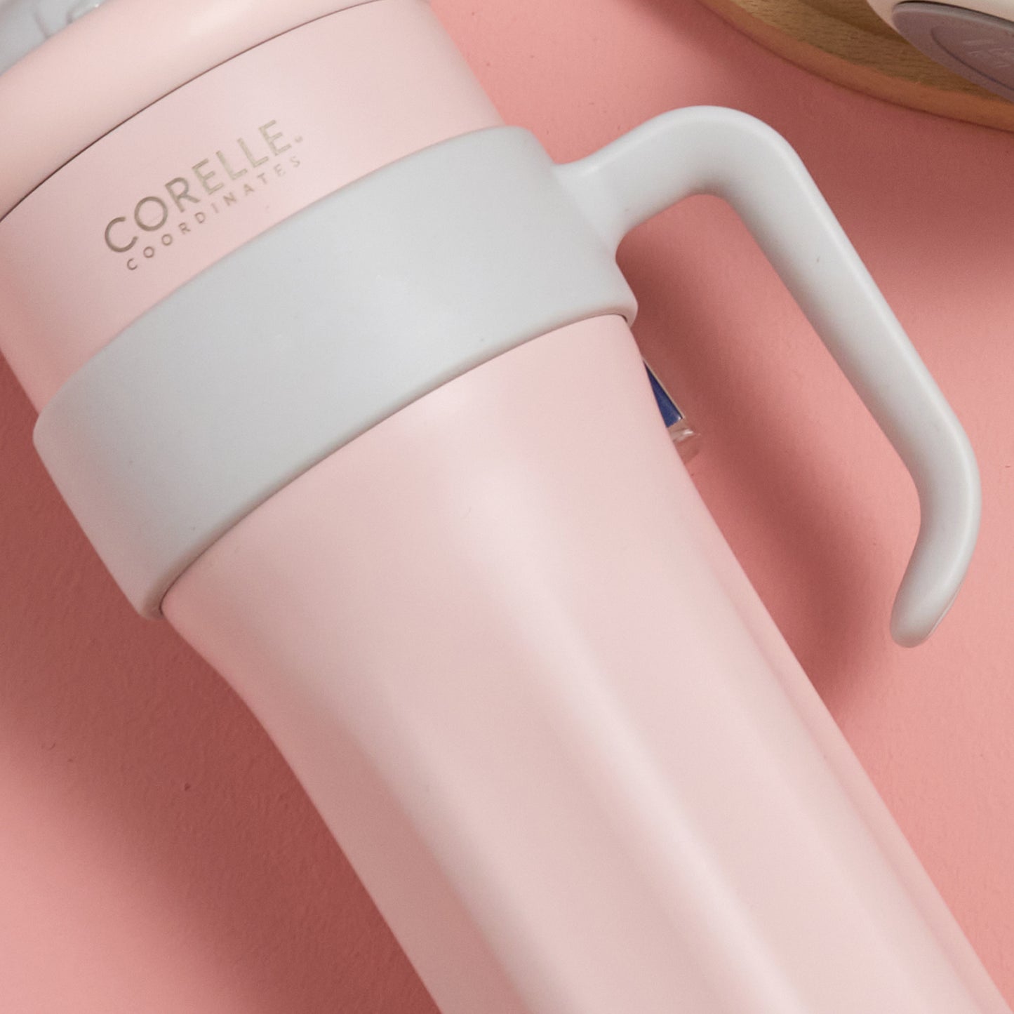 CORELLE COORDINATES Stinless Steel Vacuum Mug Tumbler (1.25L) with Straw White