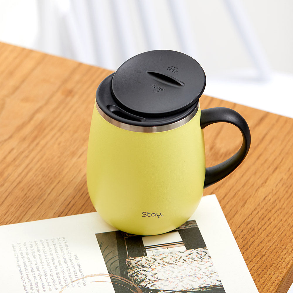 Cozy Hand Mug Tumbler (460ml) BPA Free Lemon