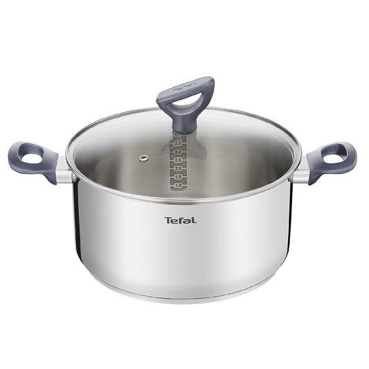 Tefal Daily Cook Stainless Steel Induction Stewpot (18cm, 2.1L) Dishwasher Oven Safe No PFOA Silver