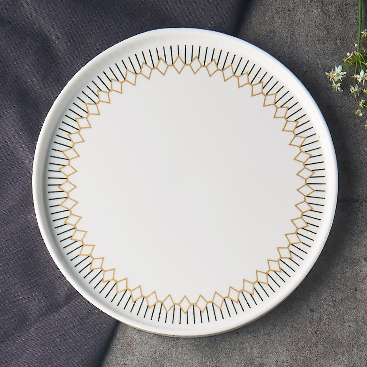 DIAS Ceramic Round Large Plate Dinnerware No PFOA White