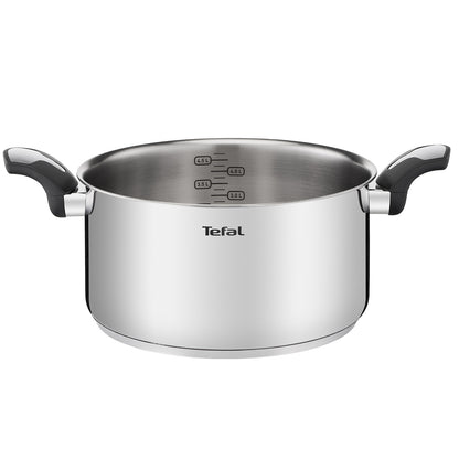 Tefal Emotion Stainless Steel Induction Stewpot (24cm) Dishwasher Oven Safe No PFOA Silver