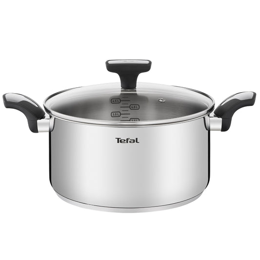 Tefal Emotion Stainless Steel Induction Stewpot (20cm) Dishwasher Oven Safe No PFOA Silver