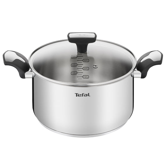 Tefal Emotion Stainless Steel Induction Stewpot (24cm) Dishwasher Oven Safe No PFOA Silver