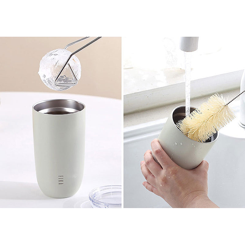 FIKA Flat Cap Mug Tumbler (500ml) + Bottle Thermos (400ml) Ivory