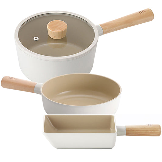 FIKA Induction Frying Pan (15cm+18cm) + Saucepan (18cm) 3p No PFOA White