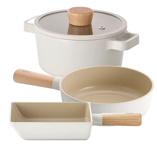 FIKA Induction Frying Pan (15cm+18cm) + StewPot (16cm) 3p No PFOA White