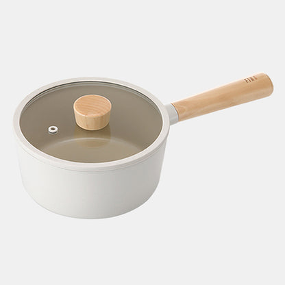 FIKA Induction Ceramic Saucepan (18cm) + Stew Pot (22cm) 2p No PFOA White