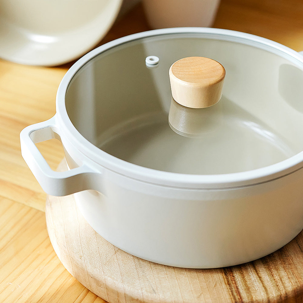 FIKA Induction Ceramic Stew Pot (22cm, 2.5L) No PFOA White