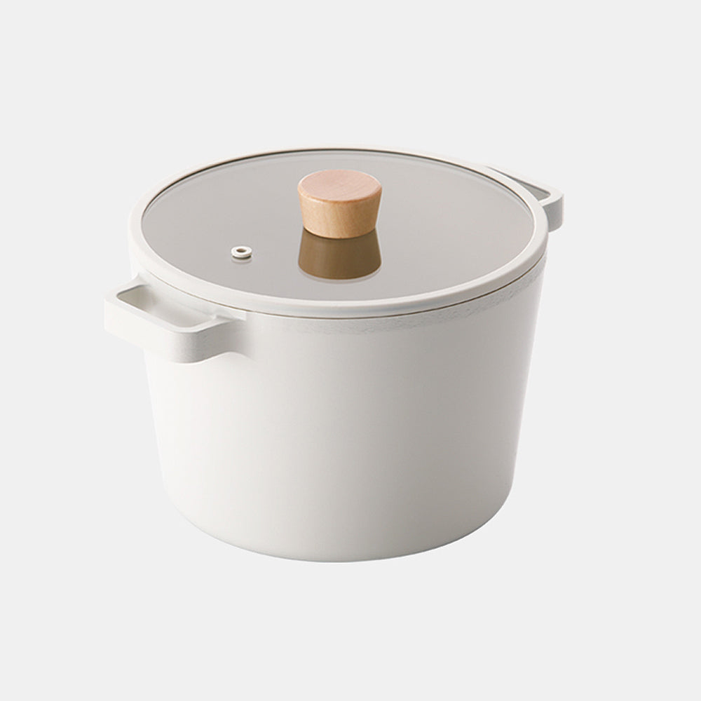 FIKA Induction Ceramic Stock Pot (22cm, 4.6L) No PFOA White