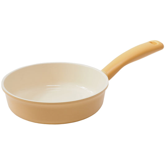 FLAN Induction Frying Pan (20cm) Soft-Touch Handle Dishwasher Safe No PFOA Yellow