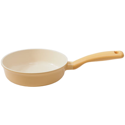 FLAN Induction Frying Pan (20cm) Soft-Touch Handle Dishwasher Safe No PFOA Yellow