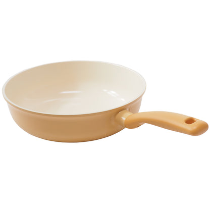 FLAN Induction Wok Pan (26cm) Soft-Touch Handle Dishwasher Safe No PFOA Yellow