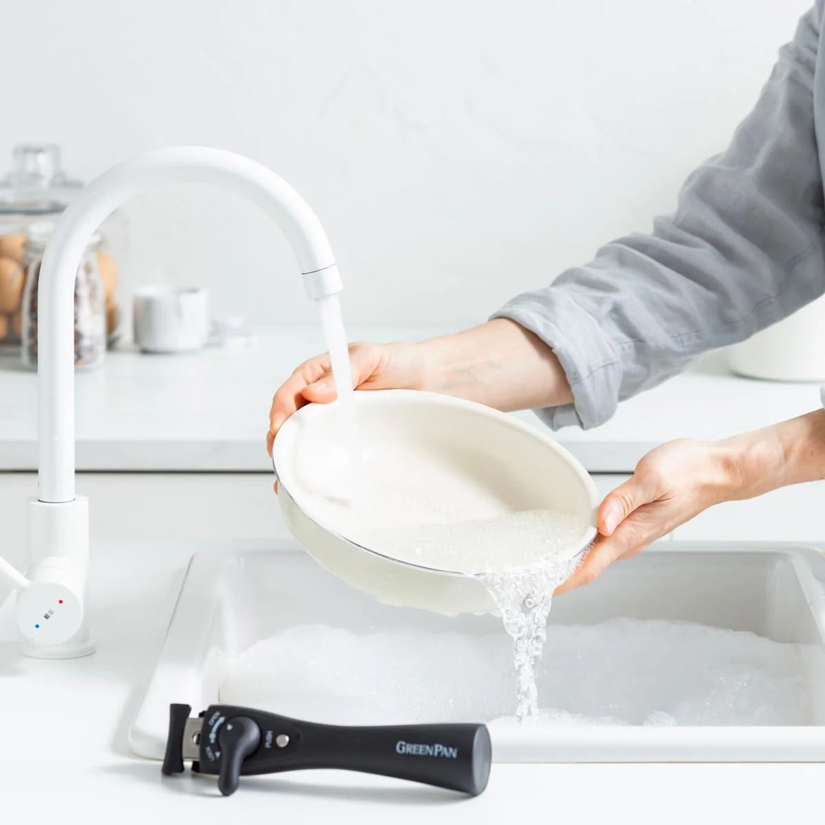 Greenpan Click Chef Induction Frying Pan 5p PFAS Free - Cream White - Adamhnk